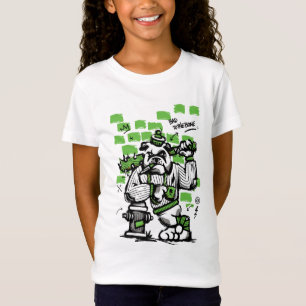 Bad To The Bone Bulldog Gangster Art T-Shirt