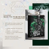Bad to the Bone Personalised Vinyl Wrapped Flask