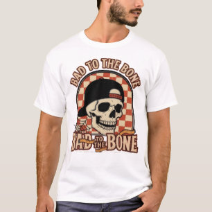 Bad to the Bone Retro Skull Graphic T-Shirt