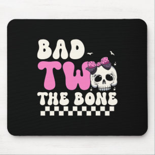 Bad Two The Bone 2nd Birthday Girls Spooky Birthda Mouse Mat