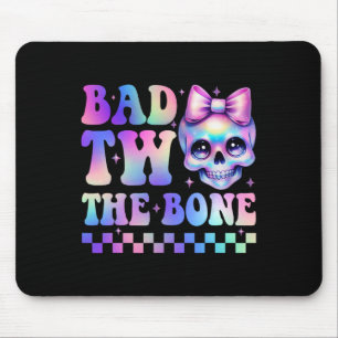 Bad Two The Bone 2nd Birthday Kid Girl Tie Dye Bir Mouse Mat