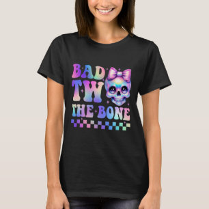 Bad Two The Bone 2nd Birthday Kid Girl Tie Dye Bir T-Shirt