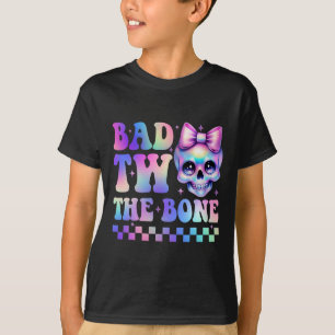 Bad Two The Bone 2nd Birthday Kid Girl Tie Dye Bir T-Shirt