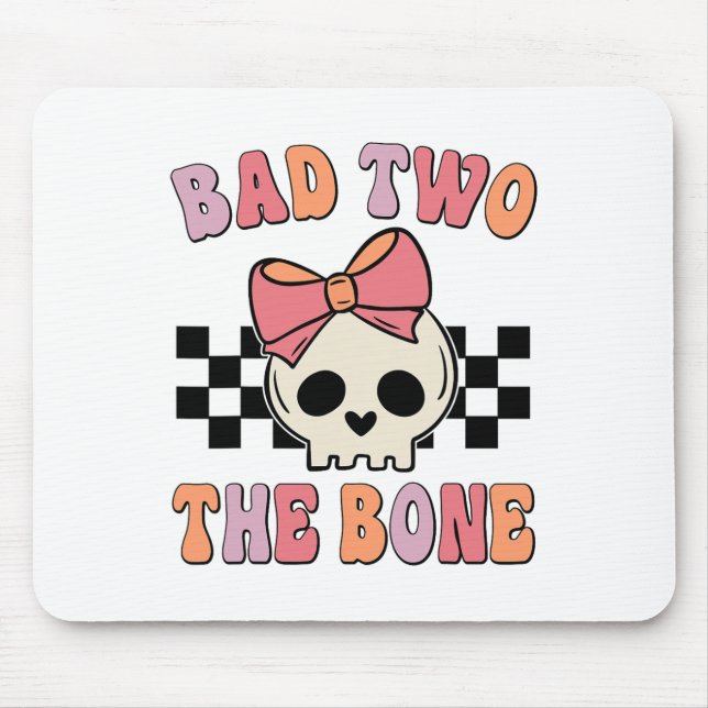 Bad Two The Bone Birthday 2 Years Old Birthday Kid Mouse Mat (Front)