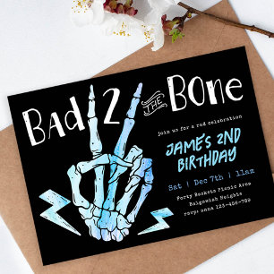 Bad TWO the Bone Boys Rad Second Birthday Invitation