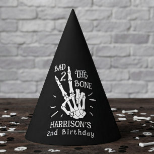 Bad Two The Bone! Halloween 2nd Birthday Party Hat