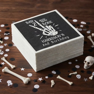 Bad Two The Bone! Halloween 2nd Birthday Party Napkin