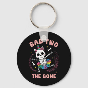Bad Two The Bone Halloween Birthday 2nd Birthday G Key Ring