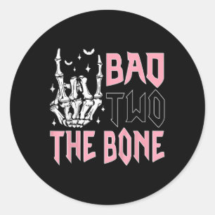 Bad Two The Bone Party Decorations 2 Years Old Bir Classic Round Sticker