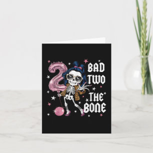 Bad Two The Bone Party Decorations Boy Girl 2nd Bi Card