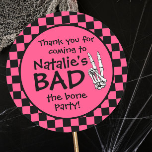 Bad Two The Bone Personalised 2nd Birthday Party Classic Round Sticker