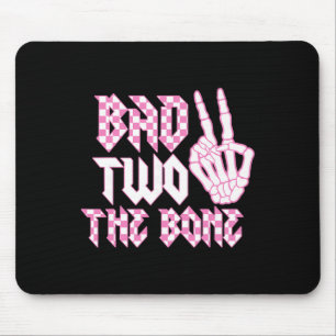 Bad Two The Bone Pink Birthday 2 Years Old Birthda Mouse Mat