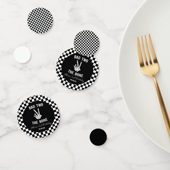 Bad Two The Bone Skeleton 2nd Birthday Party Confetti (Group)