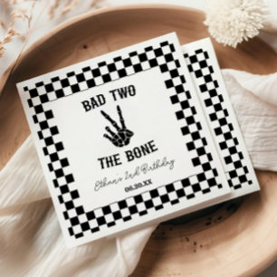 Bad Two The Bone Skeleton 2nd Birthday Party Napkin