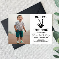 Bad Two The Bone Skeleton Photo 2nd Birthday Party