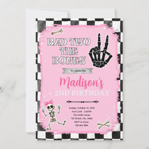 Bad two the bones halloween Invitation