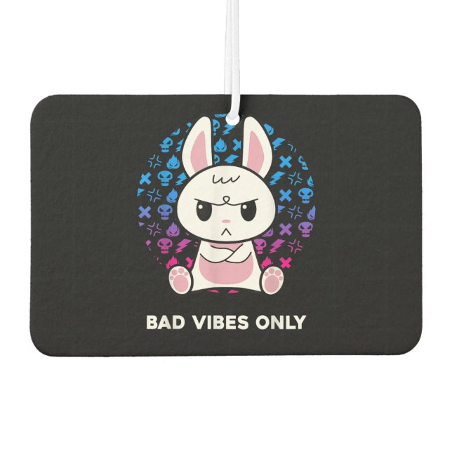 Bad Vibes Only Car Air Freshener (Front)