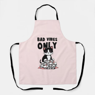 Bad Vibes Only – Cat & Skulls Apron