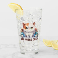 Bad Vibes Only – Fierce Cat & Skulls Gothic Design