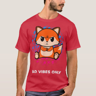 Bad Vibes Only Grumpy Looking Nerd Gothic Fo T-Shirt