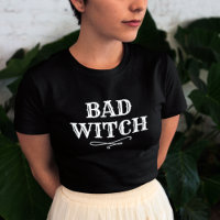Bad Witch Black and White Womens Halloween