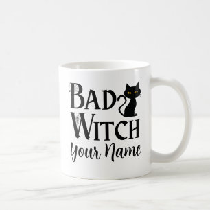 Bad Witch Black Cat  Halloween  Coffee Mug