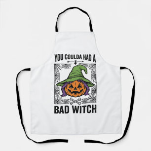 Bad Witch Funny Halloween Pumpkin Witch_1 Apron