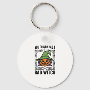 Bad Witch Funny Halloween Pumpkin Witch_1 Key Ring