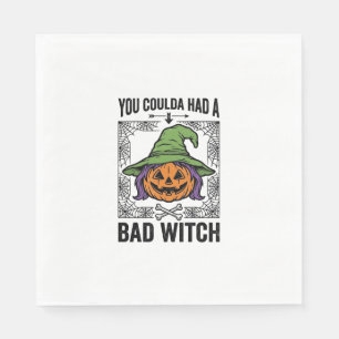 Bad Witch Funny Halloween Pumpkin Witch_1 Napkin