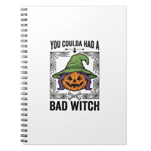 Bad Witch Funny Halloween Pumpkin Witch_1 Notebook