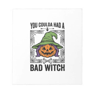 Bad Witch Funny Halloween Pumpkin Witch_1 Notepad