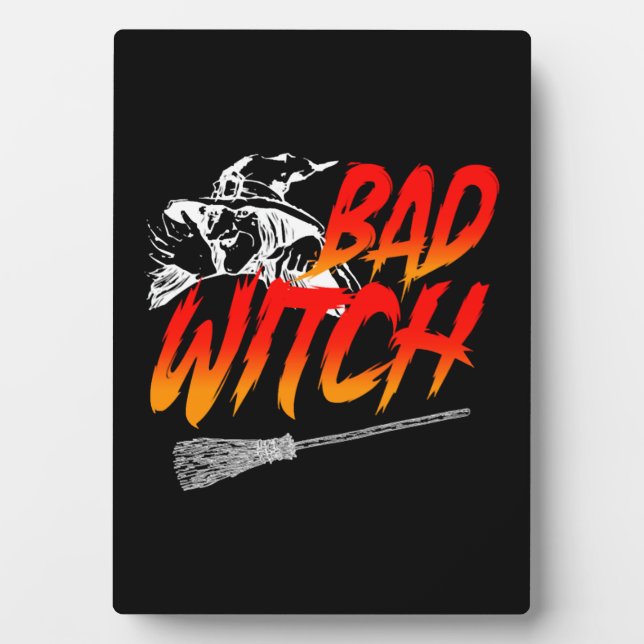 Bad Witch Halloween Plaque (Front)