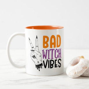 Bad Witch Vibes Halloween Two-Tone Coffee Mug