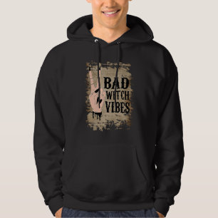 Bad Witch Vibes Peace Hand Girl Witches Gothic Hal Hoodie