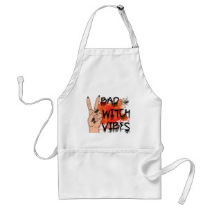 Bad Witch Vibes – Peace Sign Hand Standard Apron
