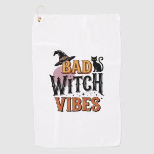 Bad Witch Vibes Vintage Halloween Shirt Design_1 Golf Towel