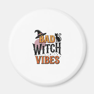 Bad Witch Vibes Vintage Halloween Shirt Design_1 Magnet