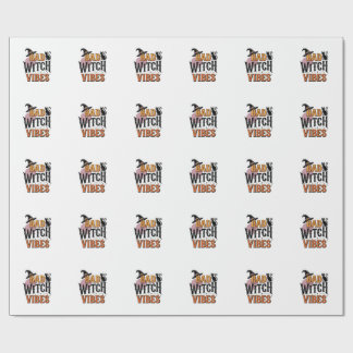Bad Witch Vibes Vintage Halloween Shirt Design_1 Wrapping Paper