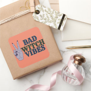 Bad Witch Vibes Witchy Hands Square Sticker