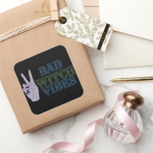 Bad Witch Vibes Witchy Hands Square Sticker