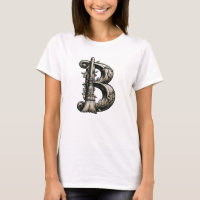 Bad Witch Witchy Broom Letter B Custom Initial