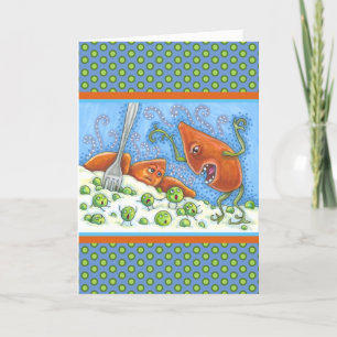 BAD YAM YELLING AT PEAS, FUNNY THANKSGIVING MEAL CARD
