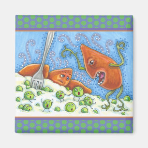 BAD YAM YELLING AT PEAS, FUNNY THANKSGIVING MEAL MAGNET
