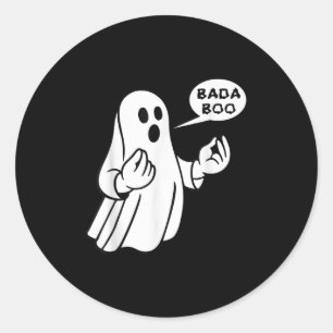 Bada Boo Italian Ghost Funny Halloween T-shirt_1.p Classic Round Sticker