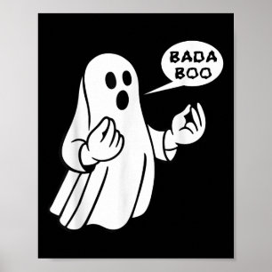 Bada Boo Italian Ghost Funny Halloween T-shirt_1.p Poster
