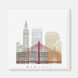 Badajoz skyline poster magnet