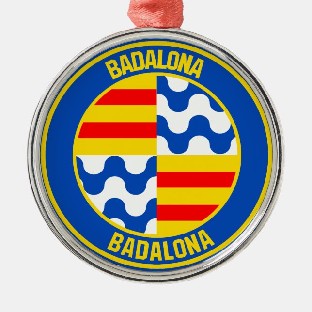 Badalona Round Emblem Metal Tree Decoration (Front)