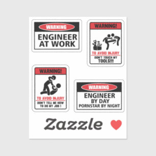 Badass Angry Enginer Helmet Sticker