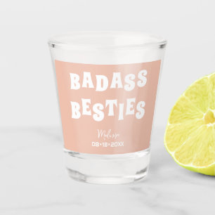 Badass Besties Funny Bridesmaid Favor Photo Gift Shot Glass