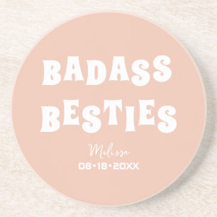 Badass Besties Funny Bridesmaid Favour Photo Gift Coaster
